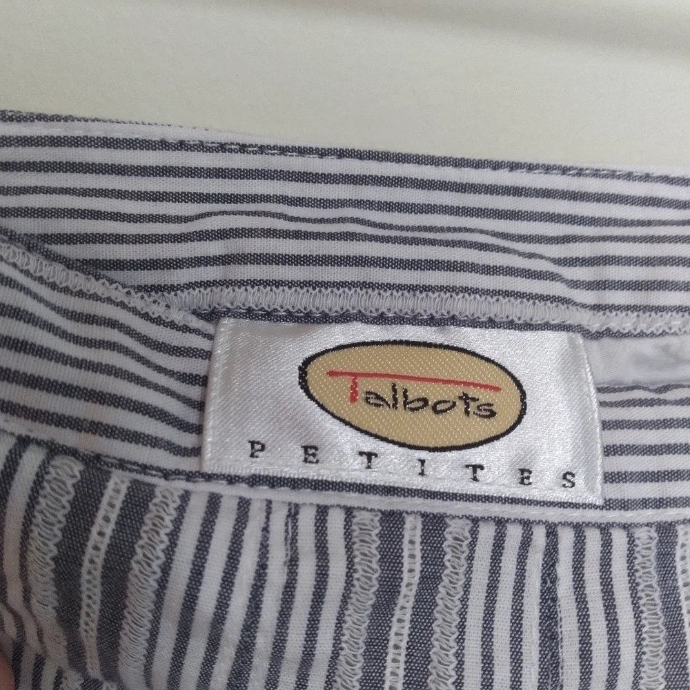 Talbots Vintage Striped Cotton A Line Knee Length Skirt Size 6 Petite